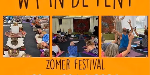 Tentfestival WY aan het water bij Stayokay Dordrecht met festivalgangers in zomerse sfeer